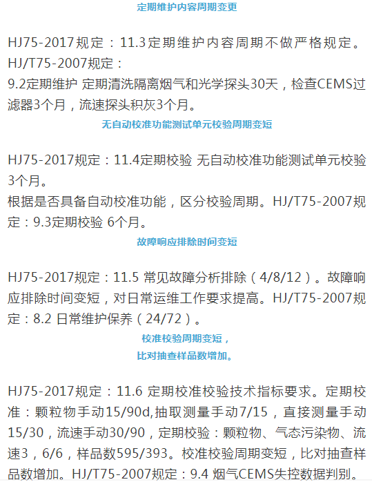 煙氣（so2，nox，顆粒物）排放連續(xù)監(jiān)測技術(shù)規(guī)范 HJ75-2017與HJ/T75-2007標準究竟有何不同